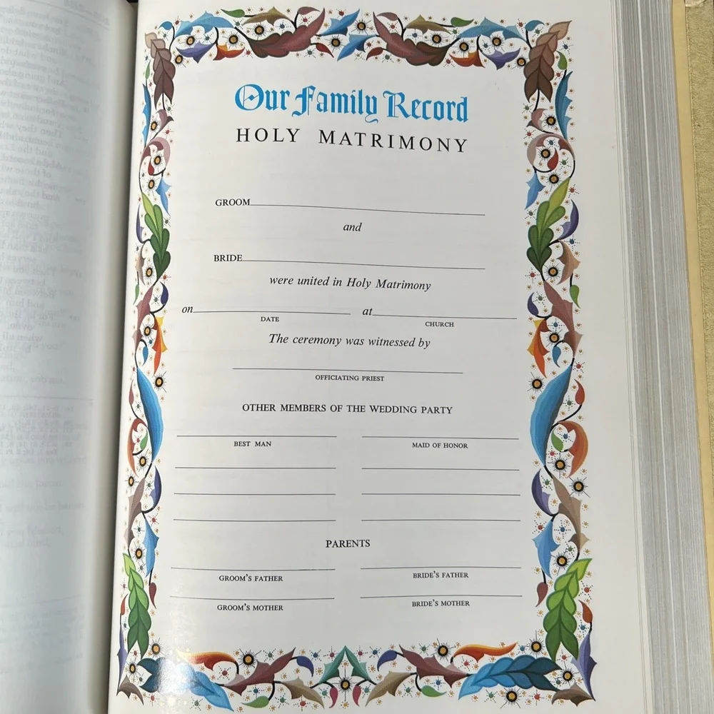 Vintage Holy Bible Fireside Family Edition Catholic  1974/75‎ Edition